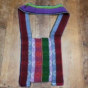 Colorful Woven Shoulder Bag with Geometric Patterns